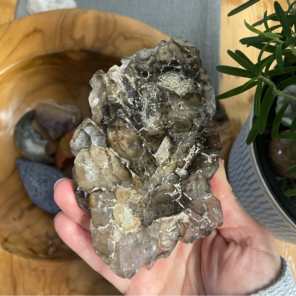 โจ CLEARANCE โจ large smoky elestial quartz double sided double terminated Brazil - Picture 7 of 9